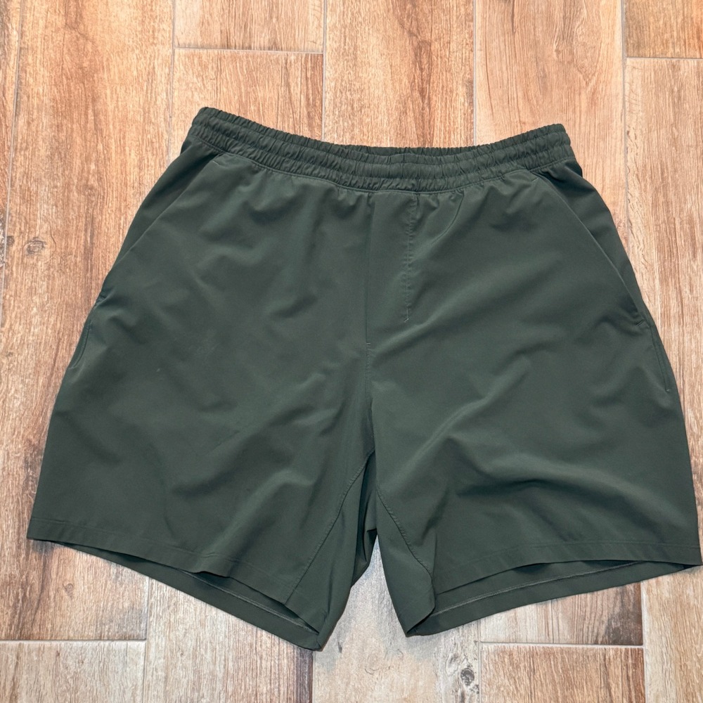 Lululemon Pace Breaker Lined Shorts 7" Mens Large Dark Forest Green Running Gym